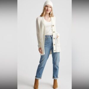 Quince Baby Alpaca Wool Blend Oversized Cream
Button Knit Cardigan Sz S NWOT